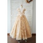 Princessly.com-K1003917-Cap Sleeves V Back Gold Sequin Tulle Wedding Flower Girl Dress-01