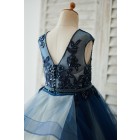 Princessly.com-K1003918-Navy Blue Tulle Organza V Back Wedding Flower Girl Dress with Beading-01