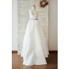 Princessly.com-K1003922-Square Neck Ivory Satin Wedding Flower Girl Dress with Embroidery Lace-01