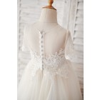 Princessly.com-K1003881-Ivory Lace Champagne Tulle Short Sleeves Wedding Flower Girl Dress-01
