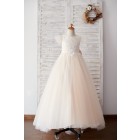 Princessly.com-K1003882-Ivory Lace Champagne tulle Ruffle Sleeves Sheer Back Wedding Flower Girl Dress-01