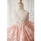 Princessly.com-K1003885-Peach Pink Stripe Organza Spaghetti Straps Wedding Flower Girl Dress-01