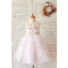 Princessly.com-K1004060-Blush Pink Tulle Embroidery Lace V Back Wedding Flower Girl Dress-01