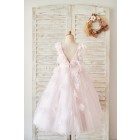 Princessly.com-K1004063-Pink Lace Tulle V Back Wedding Flower Girl Dress with Feather-01