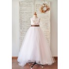 Princessly.com-K1004065-Pink Satin Tulle U Back Wedding Flower Girl Dress with Embroidery Lace-01