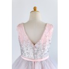 Princessly.com-K1003982-Pink Silver Gray Sequin Tulle V Neck Wedding Flower Girl Dress-01