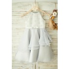Princessly.com-K1003859-Ivory Satin Gray Organza Wedding Flower Girl Dress-01