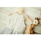 Princessly.com-K1003859-Ivory Satin Gray Organza Wedding Flower Girl Dress-01