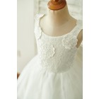 Princessly.com-K1003851-Ivory Lace Tulle Straps Wedding Flower Girl Dress with Big Bow-01