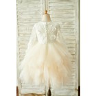 Princessly.com-K1003850-Ivory Lace Champagne Tulle Long Sleeves Wedding Flower Girl Dress-01