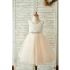 Princessly.com-K1003846-Champagne Lace Tulle Deep V Back Wedding Party Flower Girl Dress with belt-01