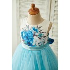 Princessly.com-K1003843-Blue Printed Floral Satin Tulle V Back Wedding Flower Girl Dress with bow-01