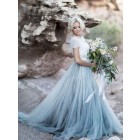 Princessly.com-K1004117-Ivory Lace Dusty Blue Tulle Short Sleeves Wedding Party Dress-01