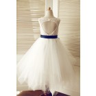 Princessly.com-K1003317-Keyhole Ivory Lace Tulle Wedding Flower Girl Dress/Navy Blue Sash-01