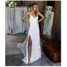 Princessly.com-K1004113-Ivory Lace Spaghetti Straps Wedding Party Dress-01