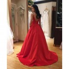 Princessly.com-K1004081-Red Satin Spaghetti Straps V Back Wedding Party Dress-01