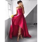 Princessly.com-K1004089-Hi-low Red Satin Strapless Wedding Prom Evening Party Dress-01