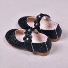 Princessly.com-K1003946-Black/Green/Lavender Leather Sequin Pearl Flat Princess Shoes Wedding Flower Girl Shoes-01