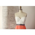 Princessly.com-K1003327-Strapless Lace Coral Chiffon Wedding Bridesmaid Dress-01