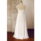 Princessly.com-K1003333 Sheer Illusion Neckline Chiffon Lace Wedding Dress-01