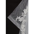 Princessly.com-K1000337-Short Elbow Length Horsehair Trim Lace Wedding Veil-01