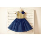 Princessly.com-K1000141-Gold Sequin Navy Blue Tulle Flower Girl Dress-01