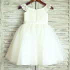 Princessly.com-K1000340-Ivory Lace Cap Sleeves Tulle Flower Girl Dress with ivory sash-01
