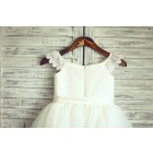 Princessly.com-K1000340-Ivory Lace Cap Sleeves Tulle Flower Girl Dress with ivory sash-01
