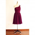 Princessly.com-K1003258-One Shoulder Plum Purple A line Short Knee Length Bridesmaid Dress-01