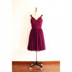 Princessly.com-K1003261-A Line V Neck Plum Purple Short Knee length Chiffon Bridesmaid Dress-01