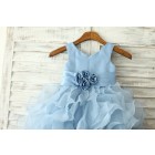 Princessly.com-K1003230-Blue Satin Ruffle Organza Skirt TUTU Princess Flower Girl Dress with matching sash/flower-01