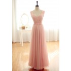 Princessly.com-K1001935-Blush pink Chiffon Bridesmaid Dress Prom Dress Backless Party Dress-01