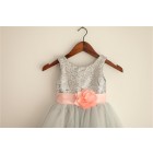 Princessly.com-K1000023-Silver Grey Sequin Tulle Flower Girl Dress with blush pink belt-01