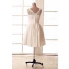 Princessly.com-K1001960-Lace Ivory/Blue Taffeta Bridesmaid Dress In knee Short Length-01