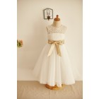 Princessly.com-K1003961-Ivory Lace Tulle Keyhole Back Wedding Flower Girl Dress with Belt-01