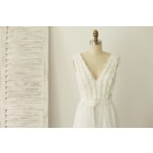 Princessly.com-K1000215-V Neck Ivory Lace Chiffon Wedding dress Bridal Gown-01