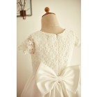 Princessly.com-K1003964-Ivory Lace Cotton Cap Sleeves Wedding Flower Girl Dress with Bow-01