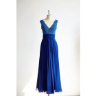 Princessly.com-K1000295-Sexy V Neck Royal Blue Lace Chiffon Long Bridesmaid Dress-01