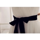 Princessly.com-K1000064-Simple V Neck Tulle Short Knee Length Bridesmaid Dress-01