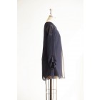 Princessly.com-K1000306-Long Sleeves V Neck Navy Blue Chiffon Short Bridesmaid/Mother Dress Plus Size Dress-01