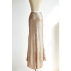Princessly.com-K1000310-Matte Champagne Gold Long Sequin Fitted Skirt /Wedding Bridesmaid Skirt-01