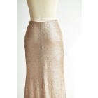Princessly.com-K1000310-Matte Champagne Gold Long Sequin Fitted Skirt /Wedding Bridesmaid Skirt-01