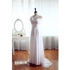 Princessly.com-K1001932-One Shoulder Beach Wedding Dress Chiffon Bridesmaid Dress Prom Dress-01