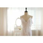 Princessly.com-K1001945-Simple Ivory Chiffon Wedding Dress Backless Dress with Lace Flower detail-03