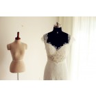 Princessly.com-K1000237-Cap Sleeves Ivory Lace Tulle Mermaid Wedding Dress-01