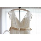 Princessly.com-K1001931-Vintage Inspired Lace Tulle Wedding Dress Deep V Back with Cap Sleeves Maternity Dress-03