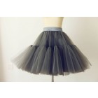 Princessly.com-K1000270-Grey Tulle Skirt/Short Woman Skirt-01