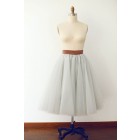 Princessly.com-K1000279-Silver Grey Tulle Skirt/Short Woman Skirt-01