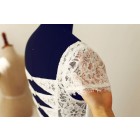 Princessly.com-K1000248-Short Sleeves See Through Back Ivory Lace Chiffon Wedding Dress-01