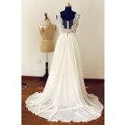 Princessly.com-K1000241-Deep V Neck Ivory Lace Chiffon Wedding Dress-02